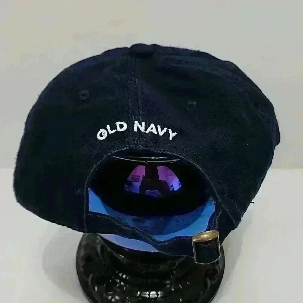 Old Navy USA Baseball Cap Hat Adjustable Strap Navy Red Blue Embroidered OS